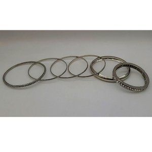 STYLE and Co -6Pc. Set Pave Shaky Disc Bangle Bracelets